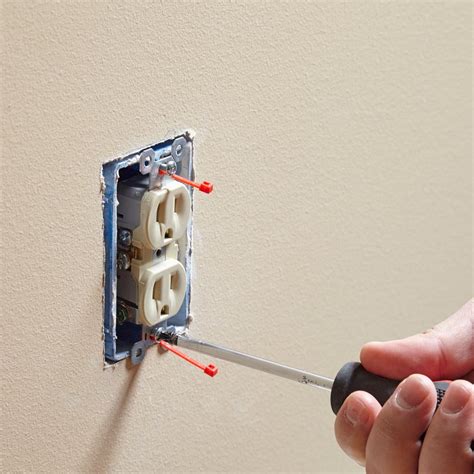 electrical box screw hole stripped|broken electrical outlet box.